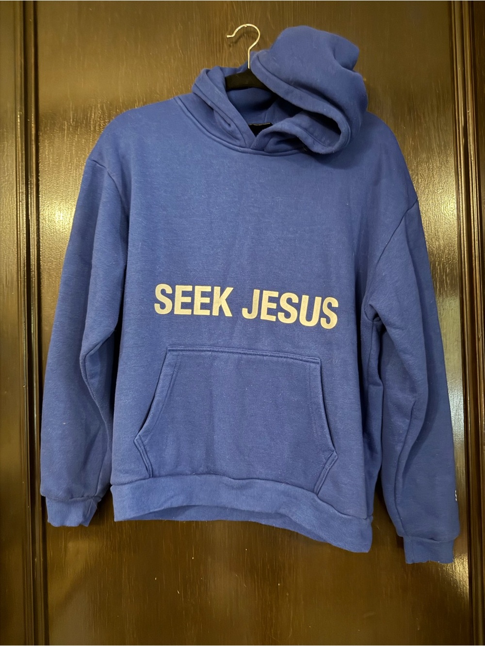 Blue Crewneck Sweatshirt - SEEK JESUS Graphic